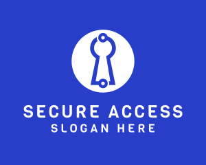 Circuit Keyhole Security logo design