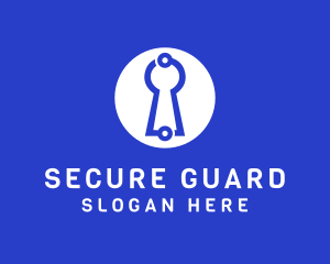 Circuit Keyhole Security logo design