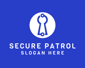 Circuit Keyhole Security logo design