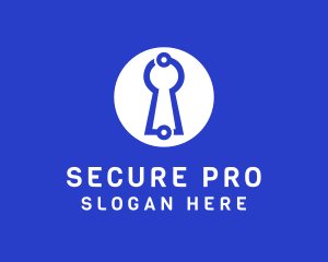 Circuit Keyhole Security logo design