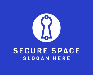 Circuit Keyhole Security logo design