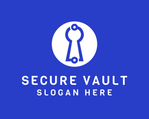 Circuit Keyhole Security logo design