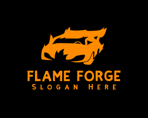 Sports Car Flame Racing logo design