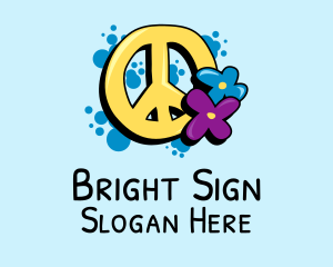 Peace Sign Flowers  logo