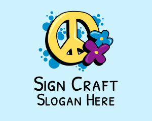 Peace Sign Flowers  logo