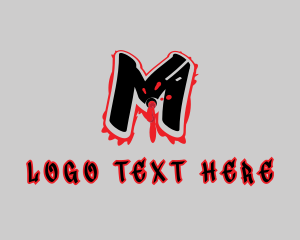 Shot - Splatter Graffiti Letter M logo design