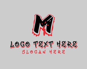 Splatter Graffiti Letter M logo