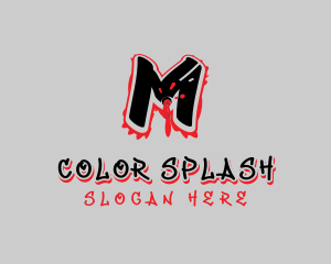Splatter Graffiti Letter M logo