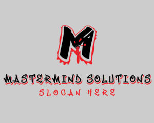 Splatter Graffiti Letter M logo design