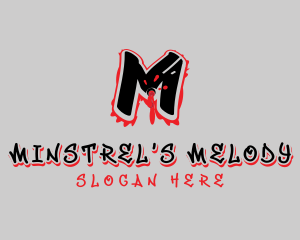 Splatter Graffiti Letter M logo design