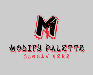 Splatter Graffiti Letter M logo design