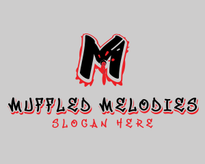 Splatter Graffiti Letter M logo design