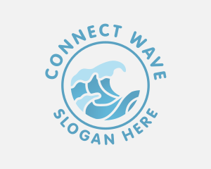 Gradient Wave Swell logo design