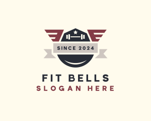 Barbell Fitness Wings logo design