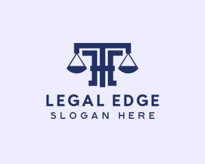 Law Notary Letter T logo