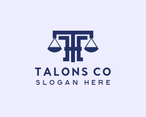 Law Notary Letter T logo design