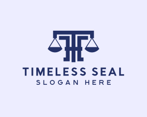 Law Notary Letter T logo design