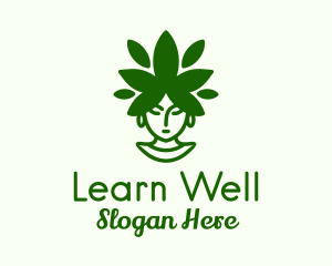 Wellness Leaf Woman logo design