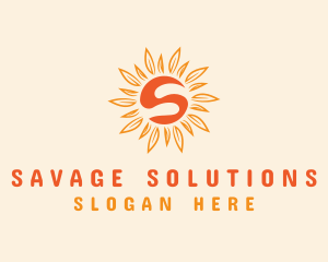 Orange Sunshine Letter S logo design