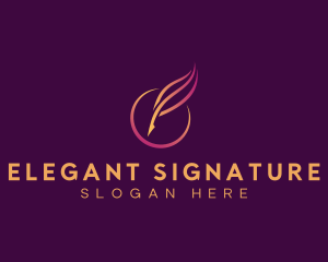 Elegant Quill Pen logo design