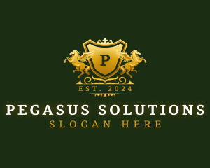 Pegasus Shield Wings logo design