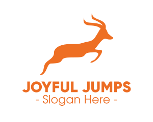 Safari Gazellle Jumping logo design