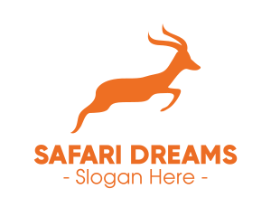 Safari Gazellle Jumping logo design