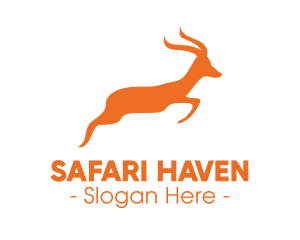 Safari Gazellle Jumping logo design