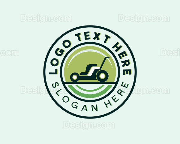 Landscaping Lawn Mower Logo