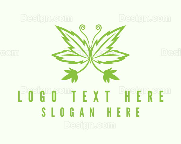 Marijuana CBD Butterfly Logo