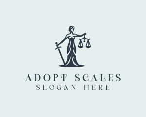 Legal Female Justice Scales logo design