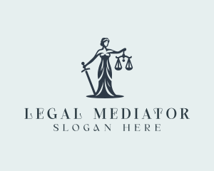 Legal Female Justice Scales logo design