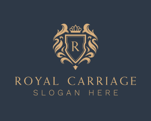 Royal Leaf Crown Shield  logo design