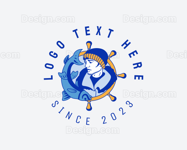 Nautical Fisherman Helm Logo