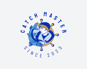 Nautical Fisherman Helm logo design