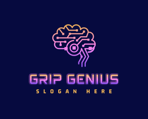 Cyber Brain Circuit  logo design