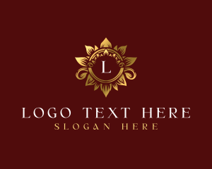 Floral Wreath Crest logo