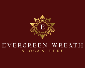 Floral Wreath Crest logo design