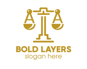 Gold Attorney Lawyers Scales of Justice logo design