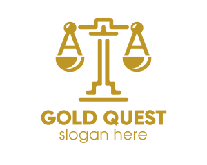 Gold Attorney Lawyers Scales of Justice logo design