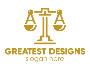 Gold Attorney Lawyers Scales of Justice logo design