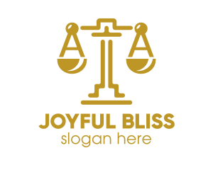 Gold Attorney Lawyers Scales of Justice logo design