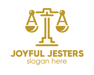 Gold Attorney Lawyers Scales of Justice logo design