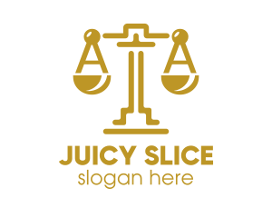 Gold Attorney Lawyers Scales of Justice logo design