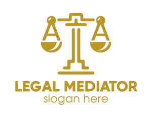 Gold Attorney Lawyers Scales of Justice logo design