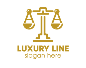 Gold Attorney Lawyers Scales of Justice logo design