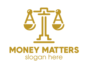 Gold Attorney Lawyers Scales of Justice logo design