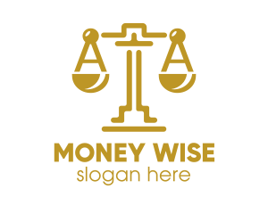 Gold Attorney Lawyers Scales of Justice logo design