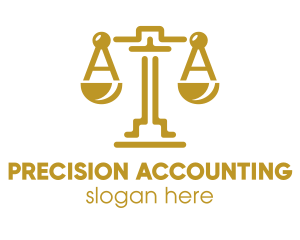 Gold Attorney Lawyers Scales of Justice logo design