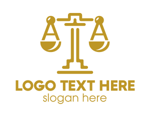 Lawyer - Gold Attorney Lawyers Scales of Justice logo design